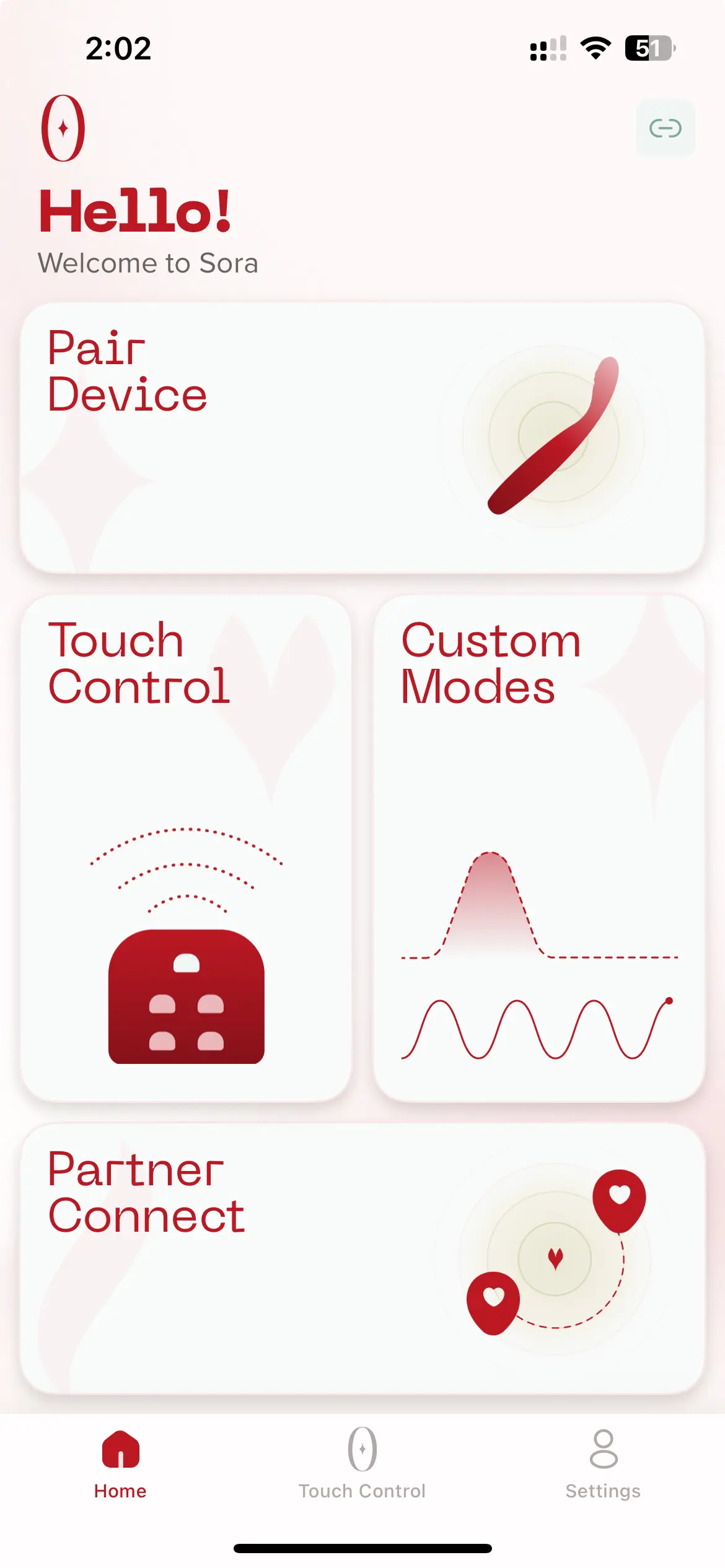 Sora Vibes app — Home screen